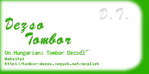 dezso tombor business card